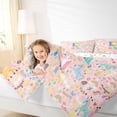 thumbnail image 3 of Castle Fairy Unicorn Letter R Twin Bedding Sets 7-Piece for Kids,Pastel Pattern Bedding Comforter Set for Girls, 3 of 7