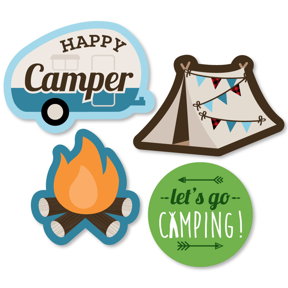 Happy Camper DIY Shaped Camping Baby Shower or Birthday Party Cut