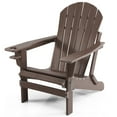 thumbnail image 3 of Costway Patio Folding Adirondack Chair HDPE All-Weather Pull-Out Ottoman Coffee, 3 of 9