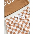 thumbnail image 6 of Toddler Baby Boy Summer Clothes Checkerboard Plaid Short Sleeve T-Shirt Tops Elastic Waist Shorts Set Boy Outfits, 6 of 7