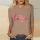 thumbnail image 2 of RKSTN Valentines Gift 3/4 Length Sleeve Womens Tops Oversized Crewneck Valentine Day Loves Heart Graphic Print Short Sleeve T Shirt Womens Casual Plus Size Round Neck Three Quarter Sleeve Tee Shirt, 2 of 6