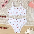thumbnail image 2 of Tfken Summer Girls Cute Swimsuit Set Outfits Beach Swim 2 Piece Bikini Vest With Swimming Trunks Set Swimwear Quick-Dry Children Soft Bathing Suits Size 4-5 Years White, 2 of 9