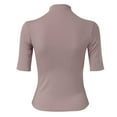thumbnail image 5 of Baqcunre Women's Womens Tops,Slim Underlay Short Sleeve T Shirt Medium Sleeve Versatile Solid Top,Shirts for Women Going Out Tops for Women Tops for Women Trendy Pink Tops Size L, 5 of 5