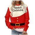 thumbnail image 1 of WEAIXIMIUNG Robe Chandail en Molleton Manches Courtes Femme Velours Chandail en Molleton de Noël Mignon Col Rond Chandail avec Imprimé Mode Vacances Sans Capuche, 1 of 7