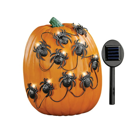 Solar Halloween Spiders Pumpkin Poke-Ins, Outdoor Light Up Decorations