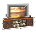 thumbnail image 2 of ANPOO 83" Farmhouse TV Stand for TVs up to 95" with LED Light and Power Outlets, Large Farmhouse Entertainment Center with 2 Sliding Storage Barn Doors and Adjustable Shelf for Living Room, Bedroom, 2 of 9
