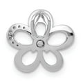 thumbnail image 3 of 14k White Gold Flower Pendant Necklace for Women with Open Petal Design, Central Gemstone, Diamond Accents, Feminine Nature-Inspired Symbolic Fine Jewelry, 3 of 6