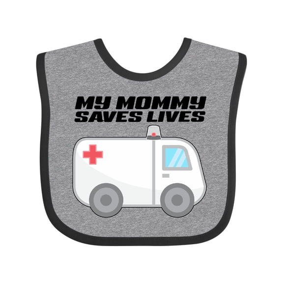 Inktastic My Mommy Saves Lives Ambulance Boys or Girls Baby Bib