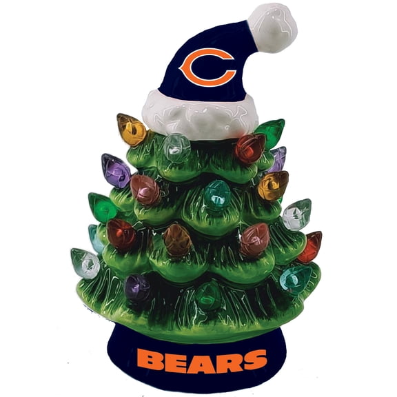 Chicago Bears 8" Light Up Ceramic LED Christmas Tree