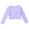 thumbnail image 5 of YEAHDOR Kids Toddlers Girls Ruffled Ballet Dance Cardigan Long Sleeve Knot Wrap Tops, 5 of 7