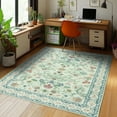 thumbnail image 5 of ZENELESS Washable Area Rug,4x6 Non-Slip Foldable Ultra-Thin Soft Carpet for Living Room Bedroom Bathroom Kitchen Entryway Office,Apricot, 5 of 10