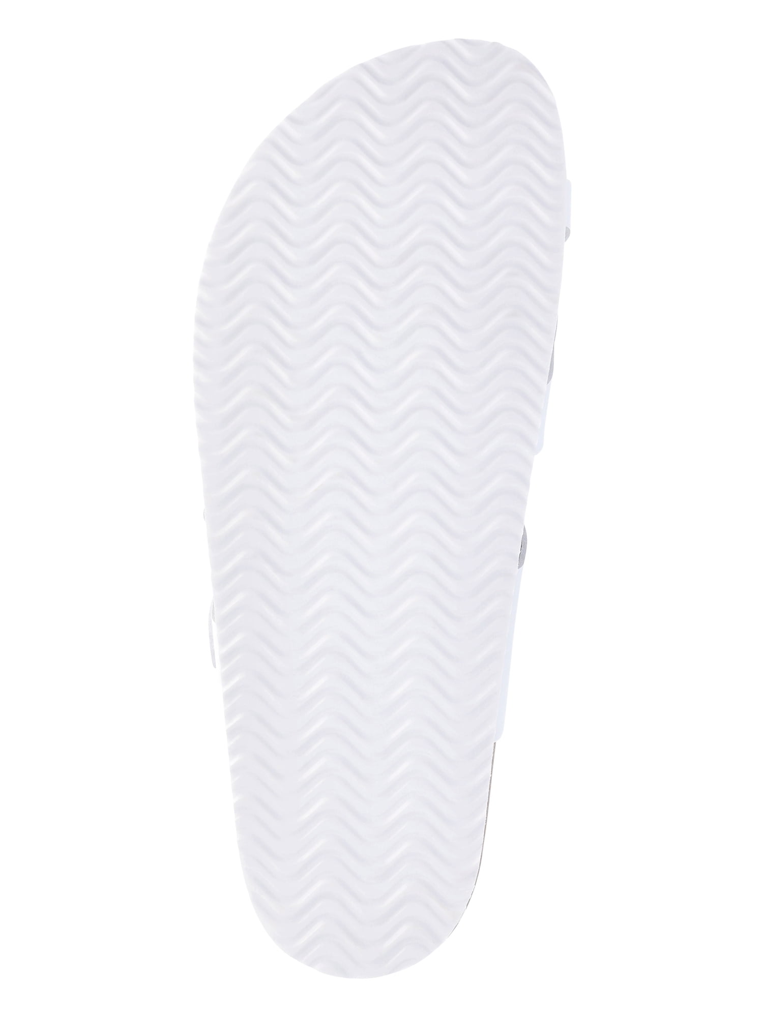 Time and Tru Women's Asymmetric Strap Footbed Sandals, Wide Width Available