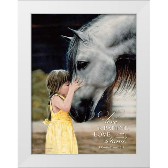 Harrison, Lesley 19x24 White Modern Wood Framed Museum Art Print Titled - The Kiss