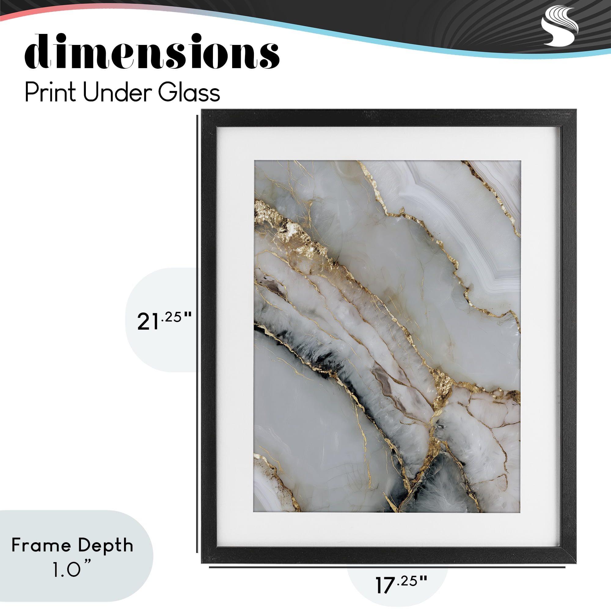 Stupell Industries Glinting Abyss Geode Black Framed Print Under Glass, design by Svetlana Aleynikova