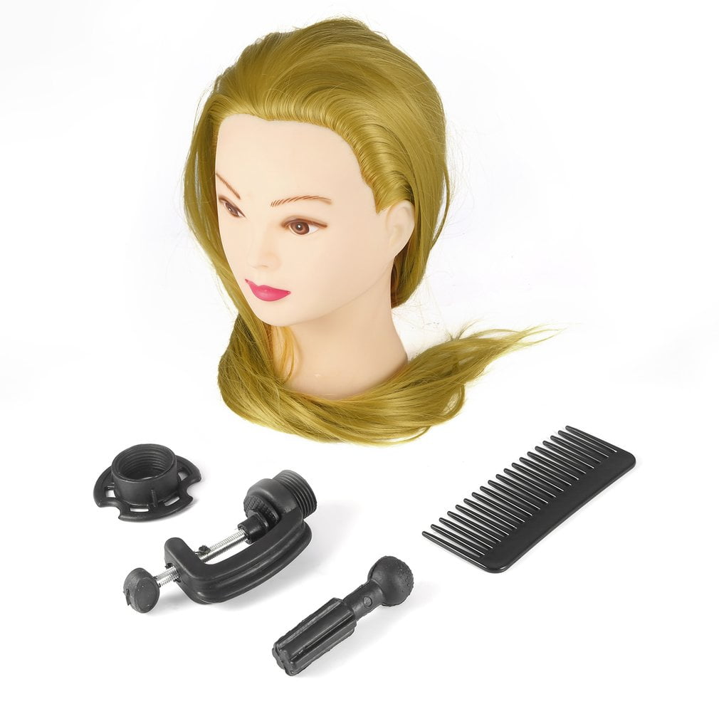 26 Inch Golden Long Hair Dolls Heads Training Mannequin Makeup