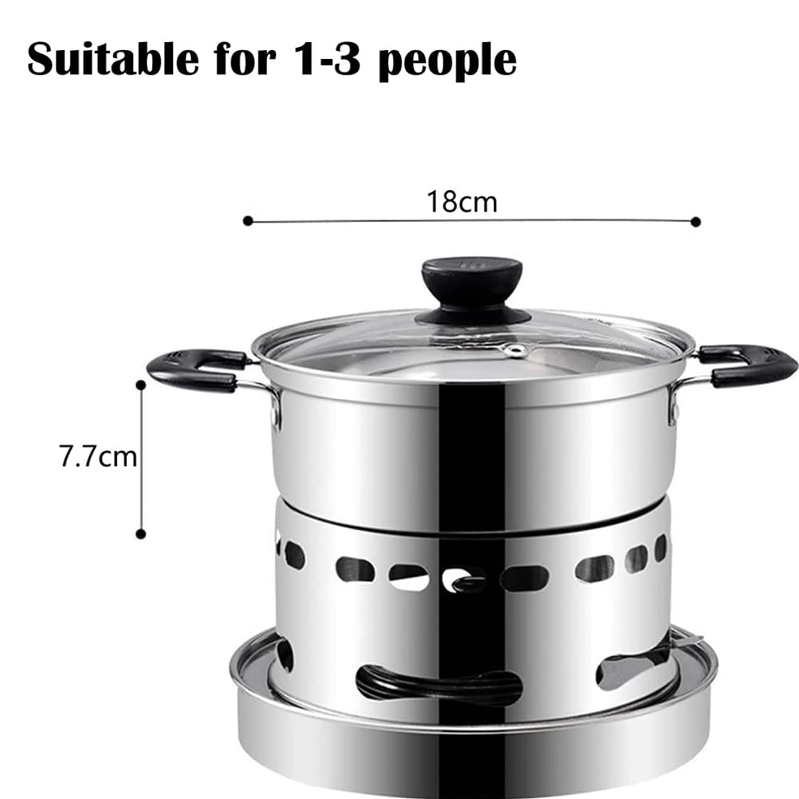 EDHITNR Portable Butane Stove, Single Burner Camping Stove for Indoor Outdoor Use, Stainless Steel Cooktop with Pot, No Electricity Required for Camping Hiking Picnics