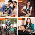 thumbnail image 4 of Pioneer Flower Floral Print Pattern Apron-Garden Aprons for Women with Pockets-Cotton Linen Waterproof Kitchen Cooking Gardening Aprons Adjustable for Kitchen,Cooking,BBQ and Salon 33x27 Inch, 4 of 7