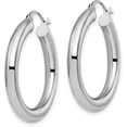 thumbnail image 2 of 10K White Gold Polished Lightweight Hoop Earrings - 31.5mm, 2 of 6