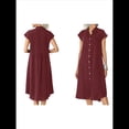 thumbnail image 3 of Vestido Camisero Midi de Relajado Vino Tinto L, 3 of 6