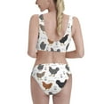 thumbnail image 3 of Daiia Retro Rooster printed 2 piece Swimsuit Bikinis for Women High Waisted Racerback Bathing Suits Summer Tummy Control Scoop Neck Swimwear-Small, 3 of 8
