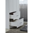thumbnail image 4 of Hodedah Import 3 Door Armoire w/ Clothing Rod, Shelves, & 2 Drawers, White, 4 of 6