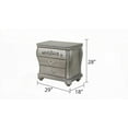 thumbnail image 2 of Traditional Style 3-Drawer Nightstand by Destiny - Made with Wood and Metal Pulls in Silver, 2 of 5