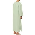 thumbnail image 3 of INSPIRE CHIC Men's Pajamas Cotton Sleepwear V-Neck Side Split Long Gown with Pocket 2XL Green, 3 of 5
