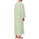 thumbnail image 3 of INSPIRAR CHIC Pijamas para hombres de algodón, ropa de dormir, vestido largo con escote en V y abertura lateral, con bolsillo, color verde, 3 of 5