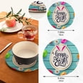 thumbnail image 2 of SKYSONIC Easter Eggs Flower Pot Holders Trivets, 2 Pcs Heat Resistant Trivets,Blue Board Cotton Thread Weave Mats for Hot Pads Pans Pot Bowl Teapot for Kitchen Decor, 2 of 7