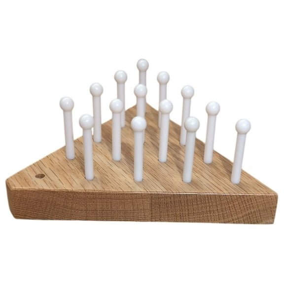 Solid Oak Wooden Peg Game Tricky Triangle, Classic Wooden Brain Teaser Puzzle