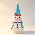 thumbnail image 2 of Vintage Lighted Snowman Tree Figurine - 7.87 in Resin Tabletop Christmas Decor, Battery Operated Retro Snowman Statue for Holiday Mantle Shelf Home Party, 2 of 8