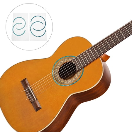 MERRYHAPY 2pcs Acoustic Guitar Sound Hole Rosette Decals Floral Stickers for Guitar Sound Hole Decoration