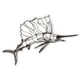 thumbnail image 1 of Decoración artística de acero con forma de tiburón Decoración artística de acero inoxidable con forma de tiburón para colgar en la pared, 1 of 4