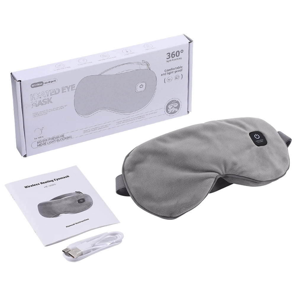 Heated Eye Mask for Sleeping, Washable Dry Eye Mask Warm Eye Compress with 3 Heating, 15min Timer for Eye Relaxation