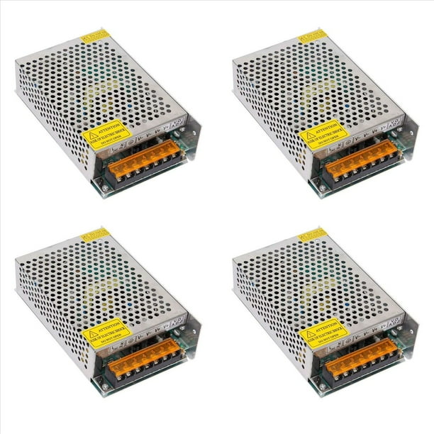 4X DC 12V 10A 120W Transformador Regulado de Fuente de Alimentacion Conmutada / Transformador de Potencia de Aluminio Disenado Seguro Con Sobrecarga