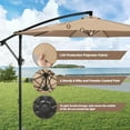 thumbnail image 2 of HealSmart 10ft Offset Hanging Patio Umbrella Cantilever Market Umbrellas with Crank & Cross Base, for Backyard, Poolside, Lawn and Garden, Tan, 2 of 8