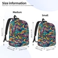 thumbnail image 3 of Lsque Colorful Carp Streamer Pattern Canvas Daypack, Durable Backpack, High-quality Versatile Backpack,Vintage Compact Backpack-Medium, 3 of 5