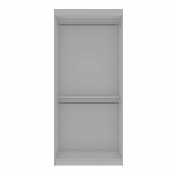 Manhattan Comfort Mulberry 35.9 Open Double Hanging Wardrobe Closet in White