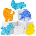 thumbnail image 1 of Pop Popper It Fidget Toys 6 Packs Animal Sensory Pops Its Set Push Bubble Popitsfidgets Poppet Popping Fidgetget Game Kids Gifts Silicone Stress Relief Autism Cute Dog Bear Shark Dulk Crocodile Horse, 1 of 6
