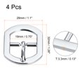 thumbnail image 2 of Uxcell 4Pack 0.75" Single Prong Belt Buckle Square Center Bar Buckles for Leather Craft, White Silver, 2 of 6