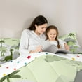 thumbnail image 4 of Homewish Kids Children Cartoon Dinosaur 7 Pieces Bedding Comforter Set,Kawaii Jungle Animal Full Bedding Set Lightweight,Cute Dino Fitted Sheet Flat Sheet,Lightweight Room Decor,Reversible, 4 of 8