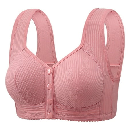 Ousvtion Daisy Bras for Older Women Full Coverage Front Closure Bralettes Push Up Bra No Underwire Brassiere Hide Back Fat Bralette Clearance Deals  Pink 48
