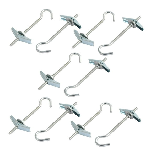 Unique Bargains 10Pcs M4x90mm Carbong Steel Toggle Eye Screw Hook Washer Nut Assortment