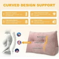 thumbnail image 2 of SUSUZI Velvet Soft Triangular Wedge Headboard Pillow – Queen Size 59"x20"x8" Reading Pillow Lumbar Support Cushion with Side Pockets, Machine Washable, 2 of 8
