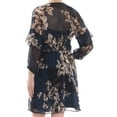 thumbnail image 2 of RACHEL ROY Womens Navy Ruffled Darted Floral Long Sleeve Keyhole Knee Length A-Line Evening Dress  Size: 10, 2 of 2