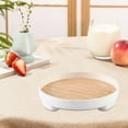 thumbnail image 1 of Rectangular Plastic Serving Tray with Modern Scandinavian Design, White Multipurpose Tray for Living Room, Tea Cups, Drinks and Fruit, Lightweight Home Decor Tray, 1 of 4
