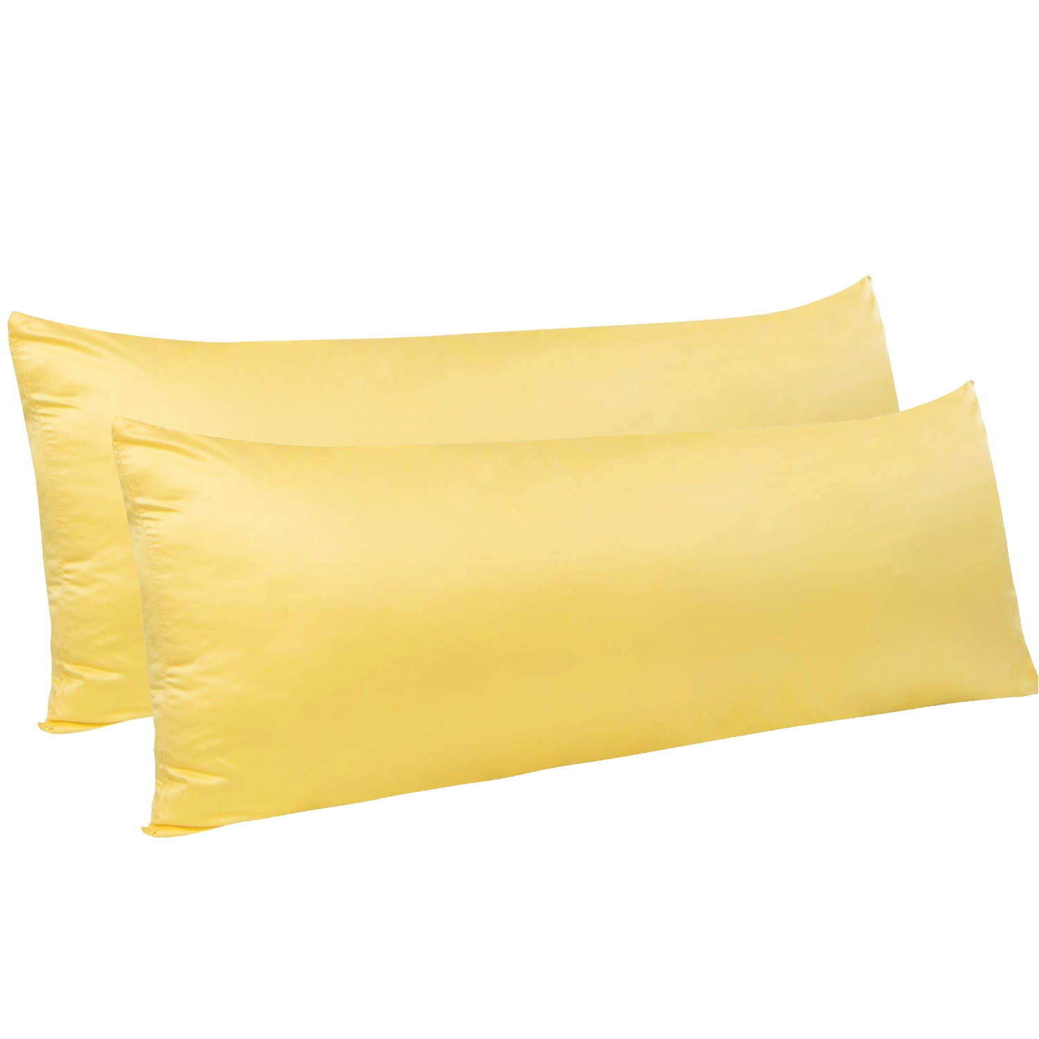 NTBAY 2 Pack Silky Satin Long Body Pillowcase with Zipper Closure