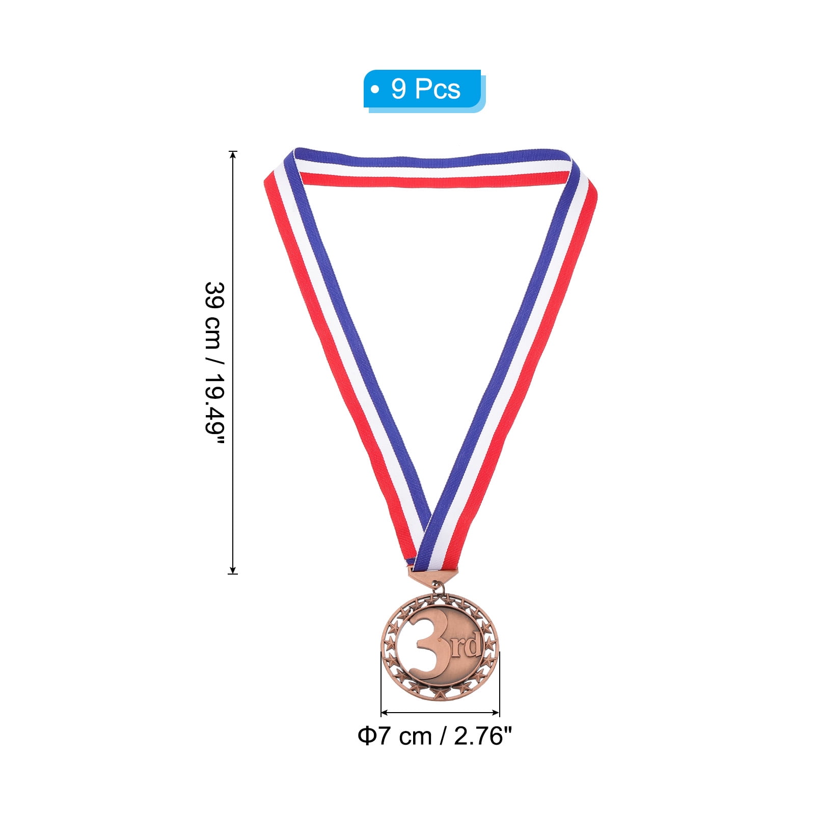 Uxcell Award Medals, 9 Pcs 3rd Metal Competition Medals, Bronze