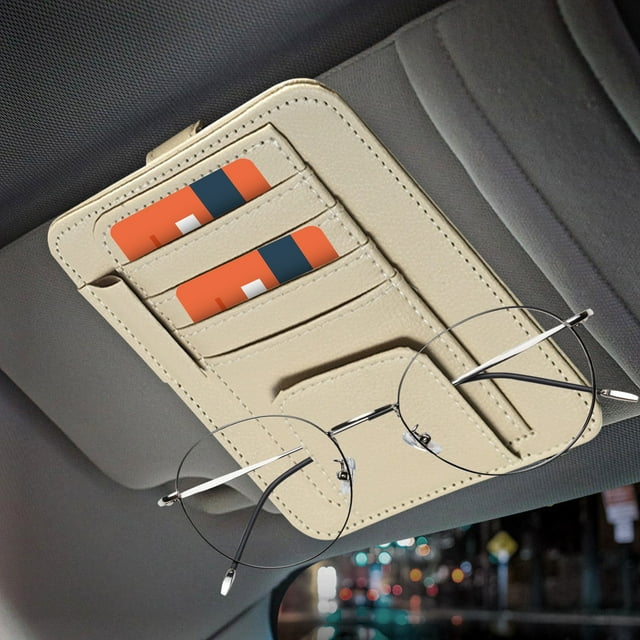 Sunglass For Car,Leather Car Sunglass,Magnet Sunglass Clip For Car Visor,Multiple Sunglasses For Car,Visor Sunglass