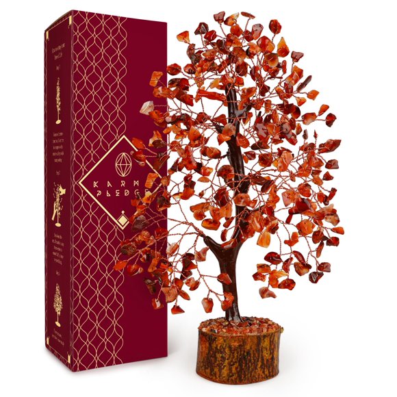 Árbol de cristal KARMAPLEDGE Cornelian 22-24 cm hecho a mano
